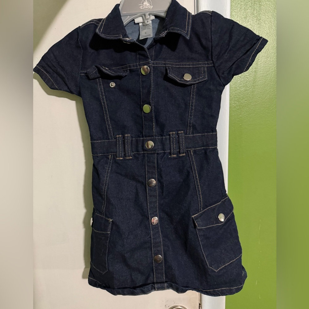 Navy Blue Cotton Blend denim dress size